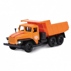 Самосвал Урал Горстрой с поднимающимся кузовом, свет и звук (Технопарк, URAL-S-01sim)